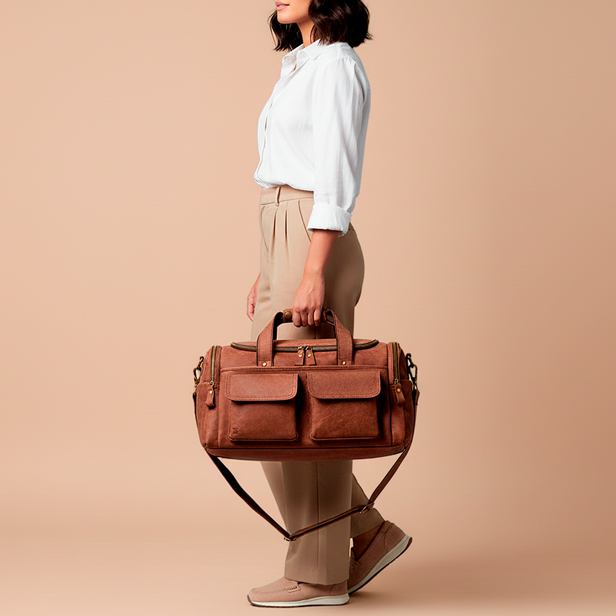 Bolsa de Viagem Executiva Heritage Soul Couro - Couro Genuíno, Unissex, Alças Ergonômicas, Acabamento Natural