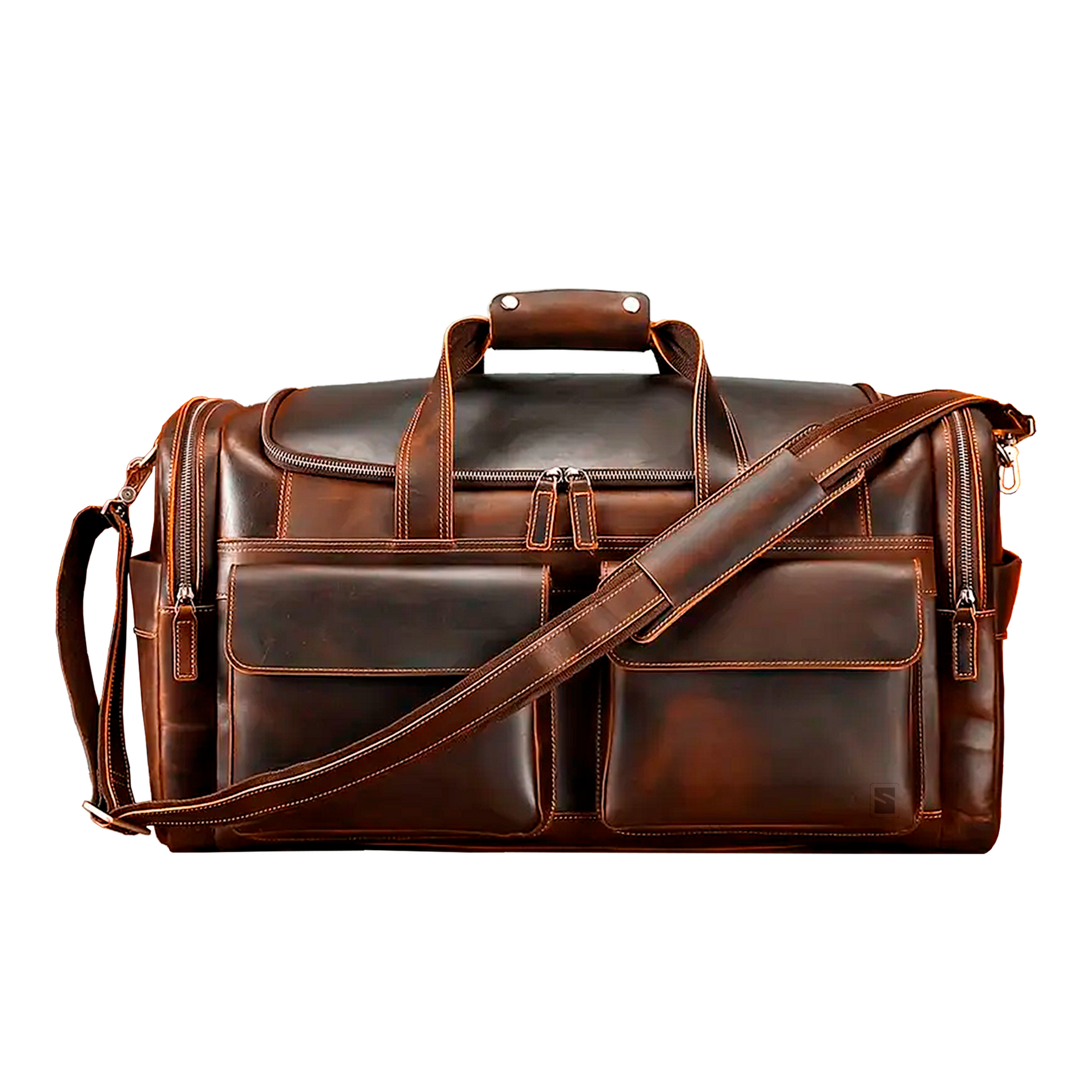 Bolsa de Viagem Executiva Masculina Timeless Soul Couro - Couro Genuíno, Múltiplos Bolsos, Design Atemporal