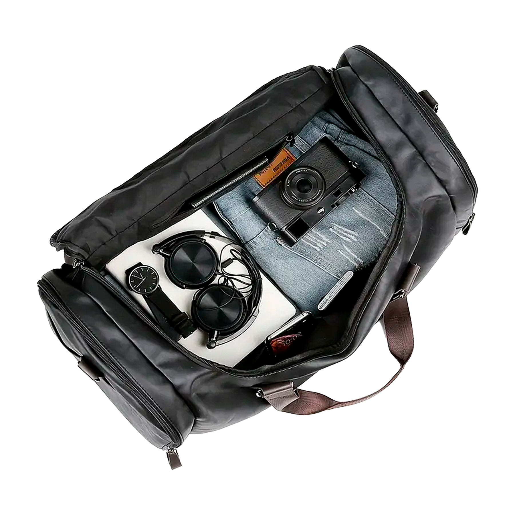 Bolsa de Viagem Executiva Edge Bag Soul Couro - Poliuretano de Alto Padrão, Unissex, Texturizada, Confortável