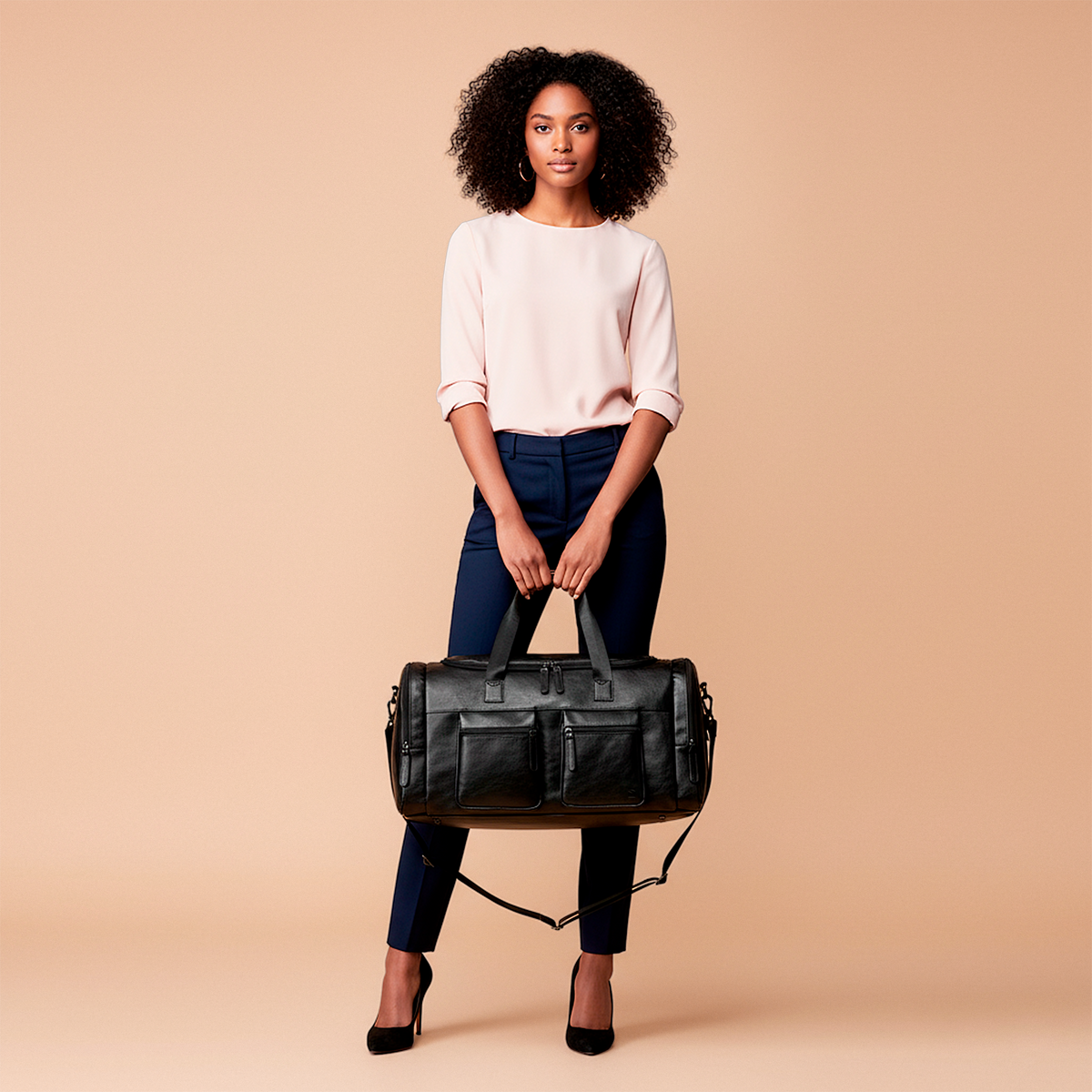 Bolsa de Viagem Executiva Edge Bag Soul Couro - Poliuretano de Alto Padrão, Unissex, Texturizada, Confortável