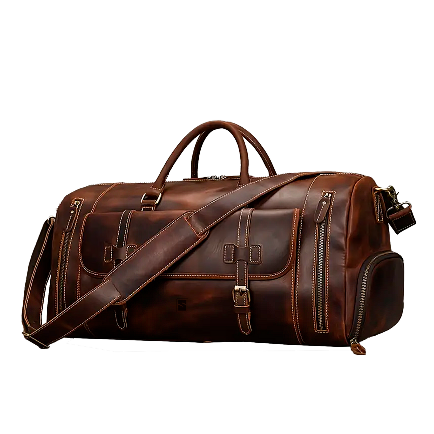 Bolsa de Viagem Masculina Executiva Voyage Soul Couro - Couro Genuíno, Múltiplos Bolsos, Durabilidade