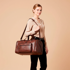 Bolsa de Viagem Executiva Edge Soul Couro - Poliuretano de Alto Padrão, Unissex, Alça Confortável e Múltiplos Bolsos