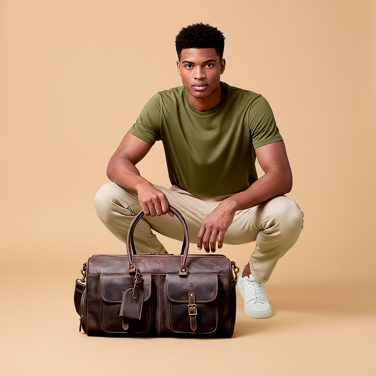 Bolsa de Viagem Executiva Journey Soul Couro - Couro Genuíno, Unissex, Alças Couro Reforçadas, Múltiplos Bolsos
