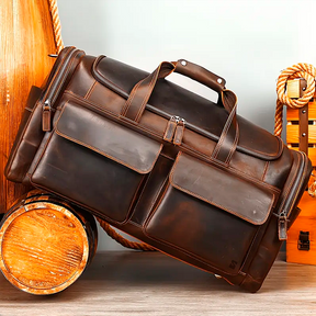Bolsa de Viagem Executiva Masculina Timeless Soul Couro - Couro Genuíno, Múltiplos Bolsos, Design Atemporal