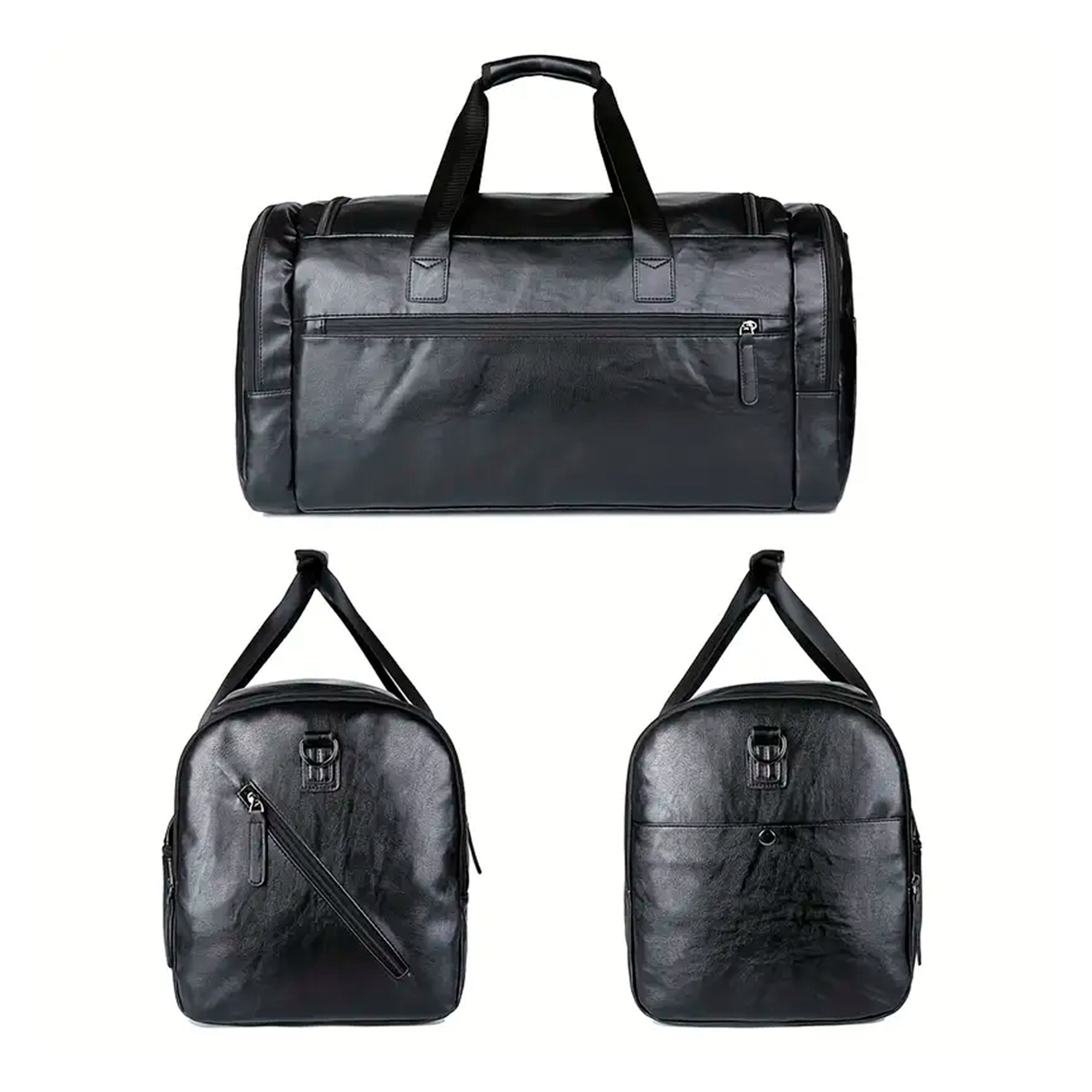 Bolsa de Viagem Executiva Edge Soul Couro - Poliuretano Premium de Alto Padrão, Unissex, Grande Capacidade, Alça Confortável, Design Clean e Múltiplos Bolsos