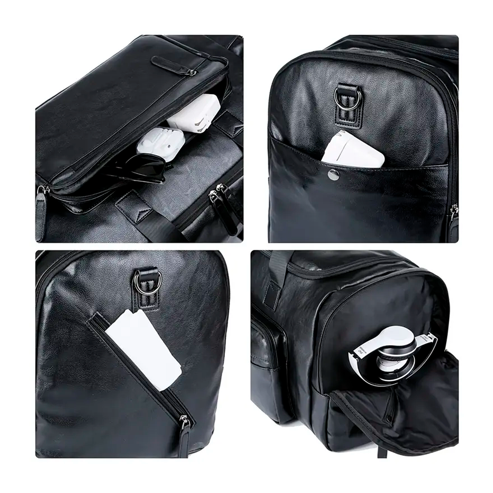 Bolsa de Viagem Executiva Edge Soul Couro - Poliuretano Premium de Alto Padrão, Unissex, Grande Capacidade, Alça Confortável, Design Clean e Múltiplos Bolsos