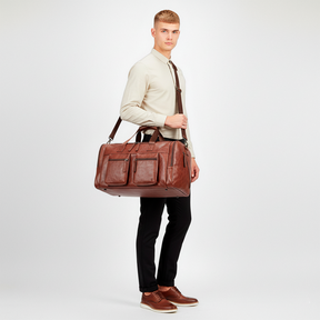 Bolsa de Viagem Executiva Edge Bag Soul Couro - Poliuretano de Alto Padrão, Unissex, Texturizada, Confortável