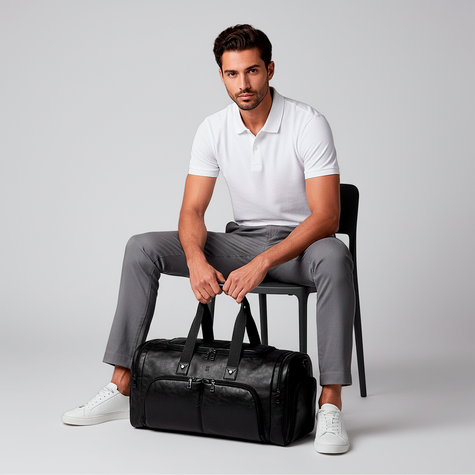 Bolsa de Viagem Executiva Opus Soul Couro - Poliuretano de Alto Padrão, Unissex, Moderno, Múltiplos Bolsos