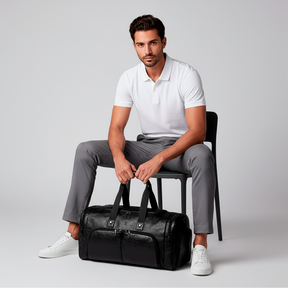 Bolsa de Viagem Executiva Opus Soul Couro - Poliuretano de Alto Padrão, Unissex, Moderno, Múltiplos Bolsos