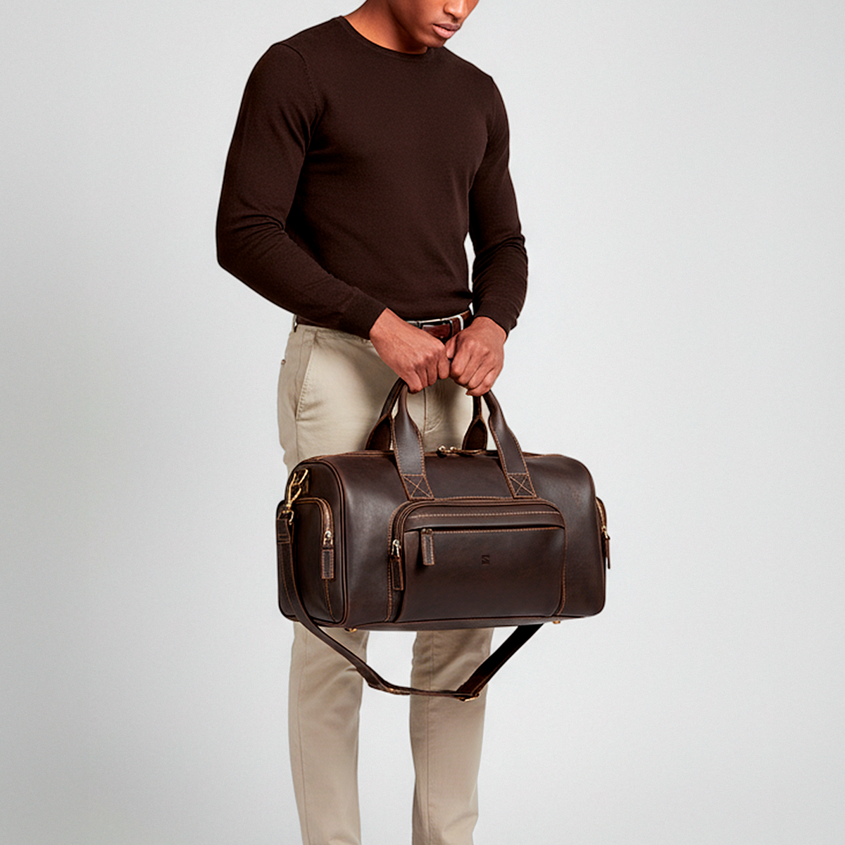 Bolsa de Viagem Executiva Pioneer Pulse Soul Couro - Couro Genuíno, Unissex, Organização Interna