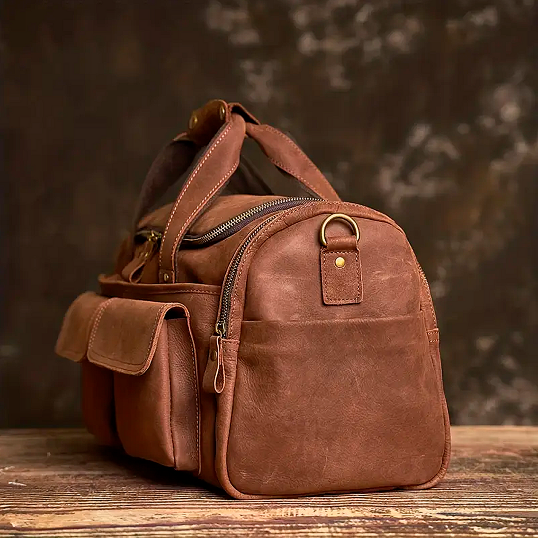 Bolsa de Viagem Executiva Heritage Soul Couro - Couro Genuíno, Unissex, Alças Ergonômicas, Acabamento Natural