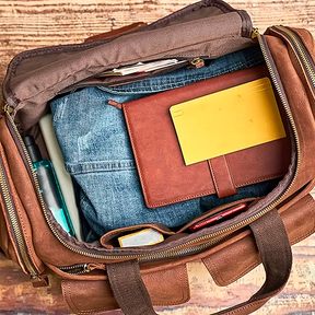 Bolsa de Viagem Executiva Heritage Soul Couro - Couro Genuíno, Unissex, Alças Ergonômicas, Acabamento Natural