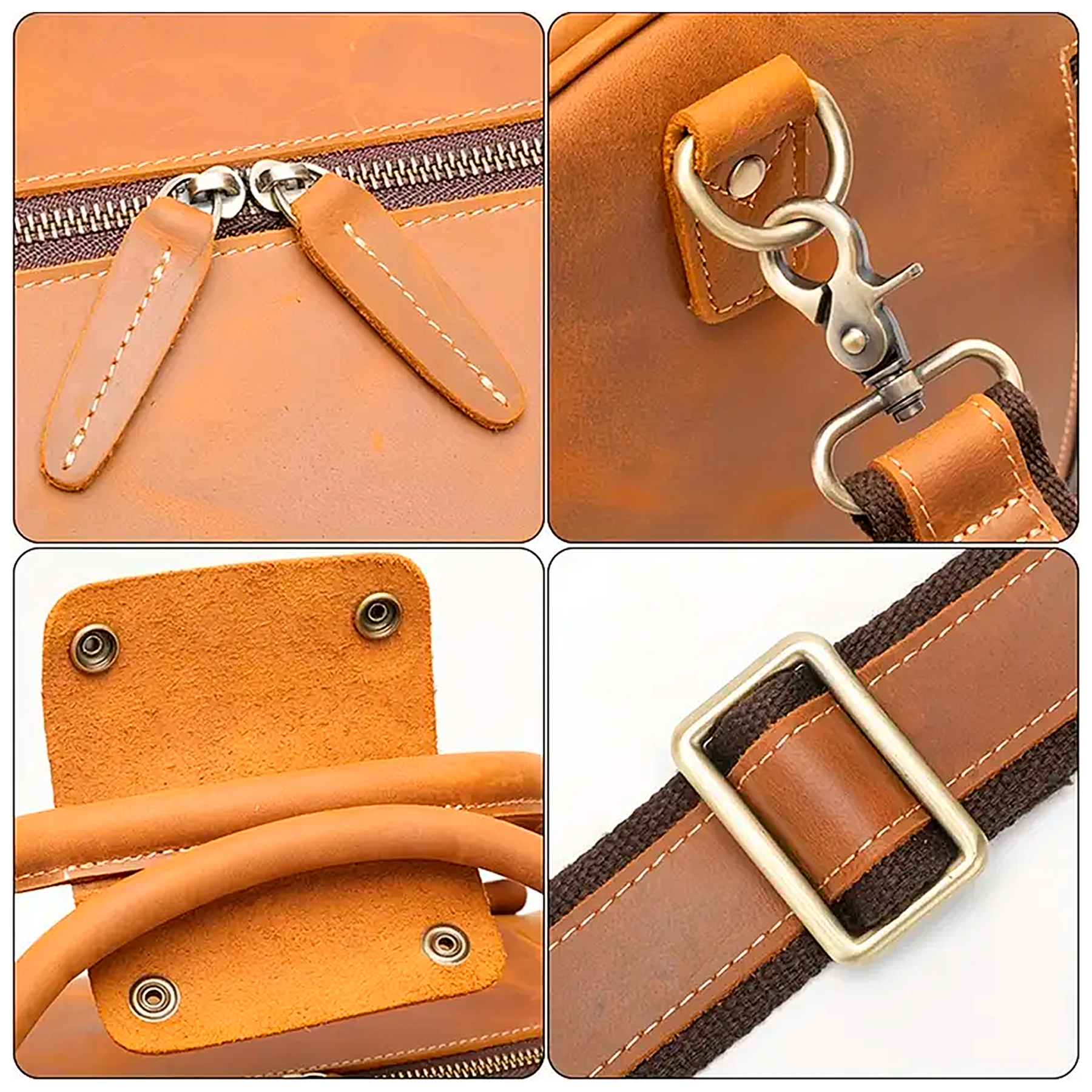 Bolsa de Viagem Masculina Executiva Dynasty Soul Couro - Couro Genuíno, Alças Couro Reforçadas, Envelhecimento Real Autêntico