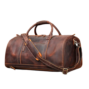 Bolsa de Viagem Masculina Executiva Dynasty Soul Couro - Couro Genuíno, Alças Couro Reforçadas, Envelhecimento Real Autêntico