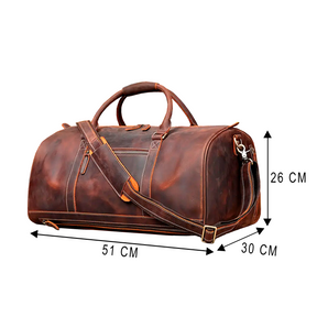 Bolsa de Viagem Masculina Executiva Dynasty Soul Couro - Couro Genuíno, Alças Couro Reforçadas, Envelhecimento Real Autêntico