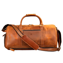Bolsa de Viagem Masculina Executiva Dynasty Soul Couro - Couro Genuíno, Alças Couro Reforçadas, Envelhecimento Real Autêntico