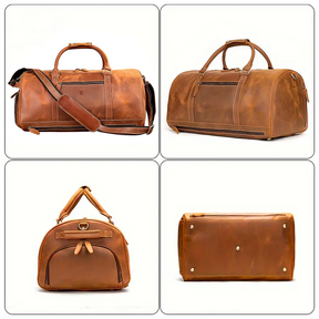 Bolsa de Viagem Masculina Executiva Dynasty Soul Couro - Couro Genuíno, Alças Couro Reforçadas, Envelhecimento Real Autêntico