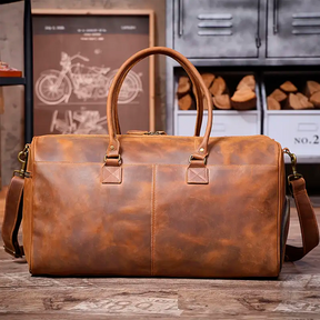 Bolsa de Viagem Executiva Journey Soul Couro - Couro Genuíno, Unissex, Alças Couro Reforçadas, Múltiplos Bolsos