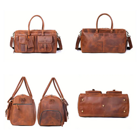 Bolsa de Viagem Executiva Journey Soul Couro - Couro Genuíno, Unissex, Alças Couro Reforçadas, Múltiplos Bolsos