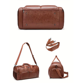 Bolsa de Viagem Executiva Opus Soul Couro - Poliuretano de Alto Padrão, Unissex, Moderno, Múltiplos Bolsos