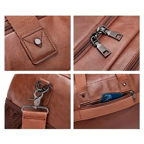 Bolsa de Viagem Executiva Opus Soul Couro - Poliuretano de Alto Padrão, Unissex, Moderno, Múltiplos Bolsos