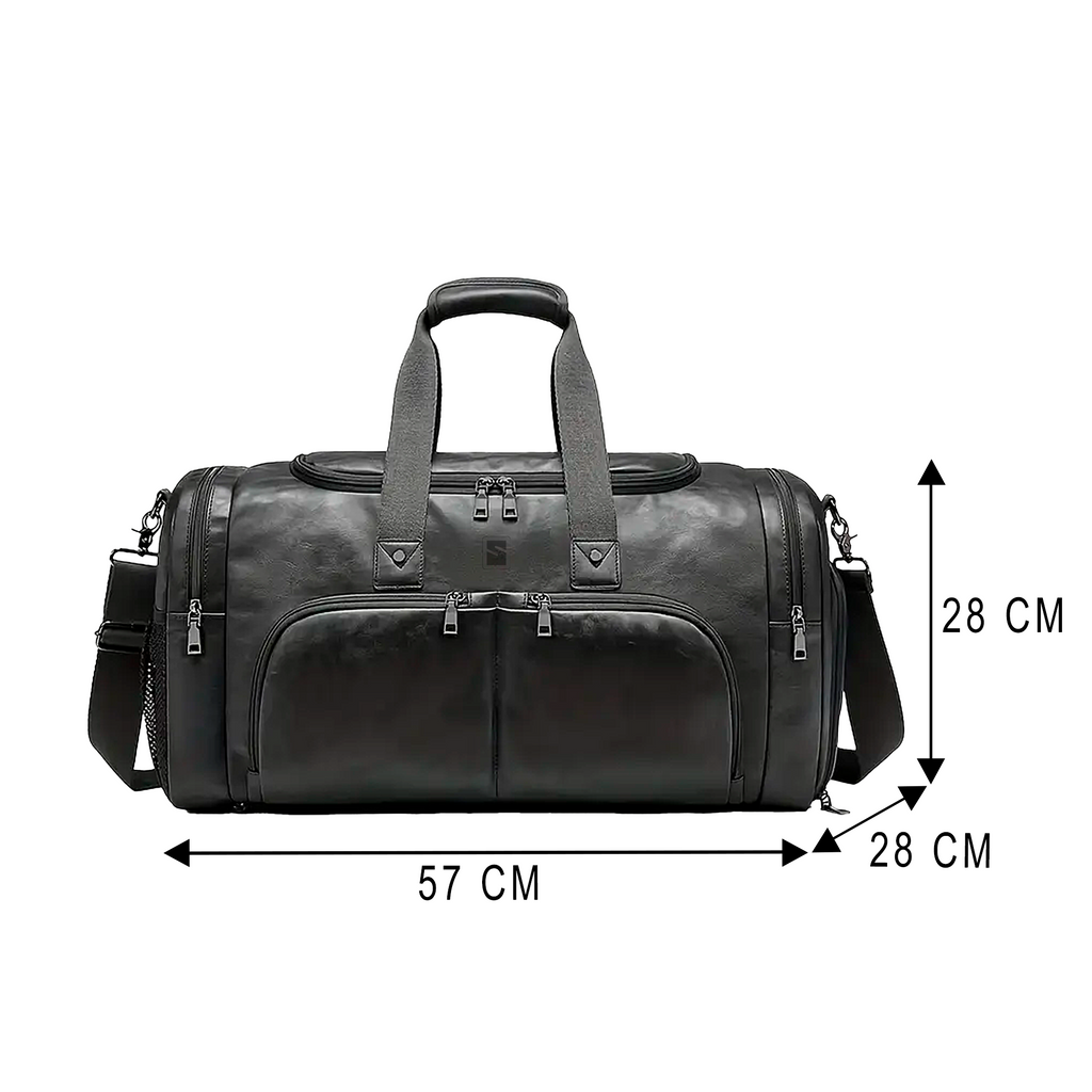 Bolsa de Viagem Executiva Opus Soul Couro - Poliuretano Premium de Alto Padrão, Unissex, Moderno, Praticidade, Compartimentos Estratégicos, Múltiplos Bolsos, Organização