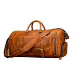 Bolsa de Viagem Masculina Executiva Voyage Soul Couro - Couro Genuíno, Design Clássico, Múltiplos Bolsos, Durabilidade, Textura Autêntica