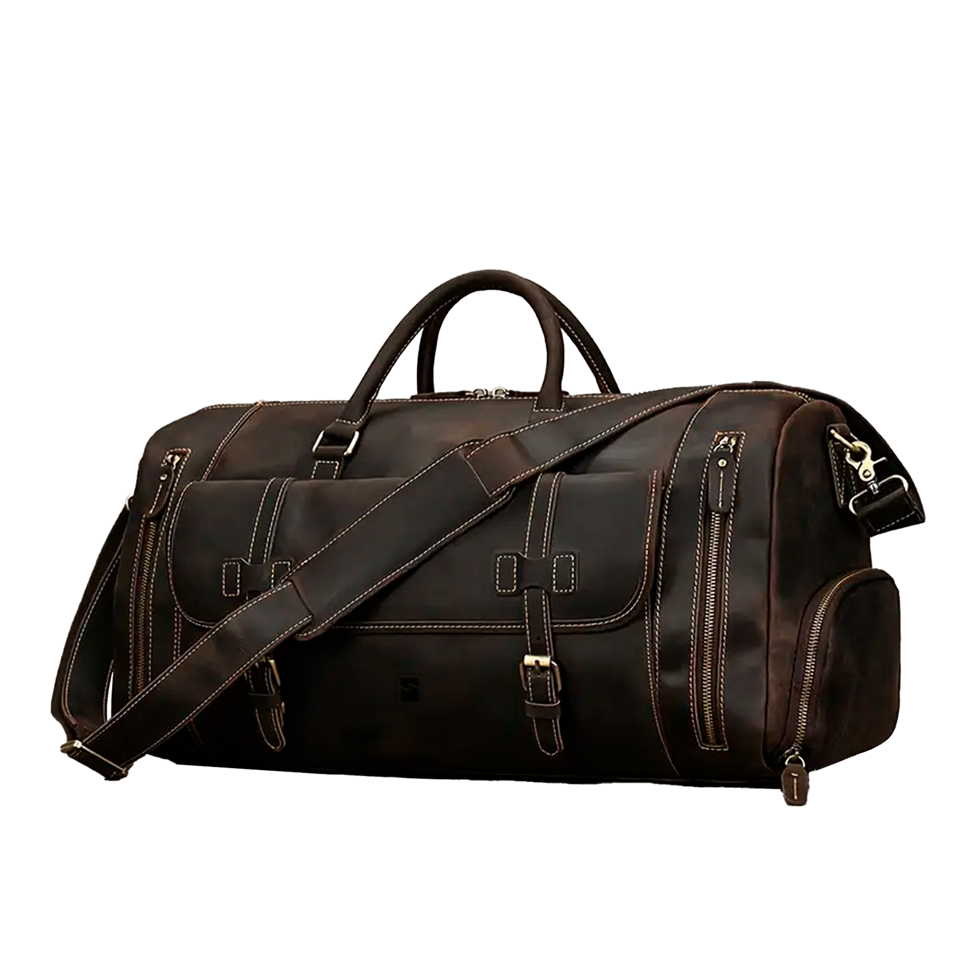 Bolsa de Viagem Masculina Executiva Voyage Soul Couro - Couro Genuíno, Design Clássico, Múltiplos Bolsos, Durabilidade, Textura Autêntica