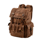 Mochila Executiva Masculina Explorer Soul Couro - Tela Tecnológica de Alta Qualidade, Estilo Militar, Múltiplos Compartimentos, Durabilidade, Detalhes Artesanais