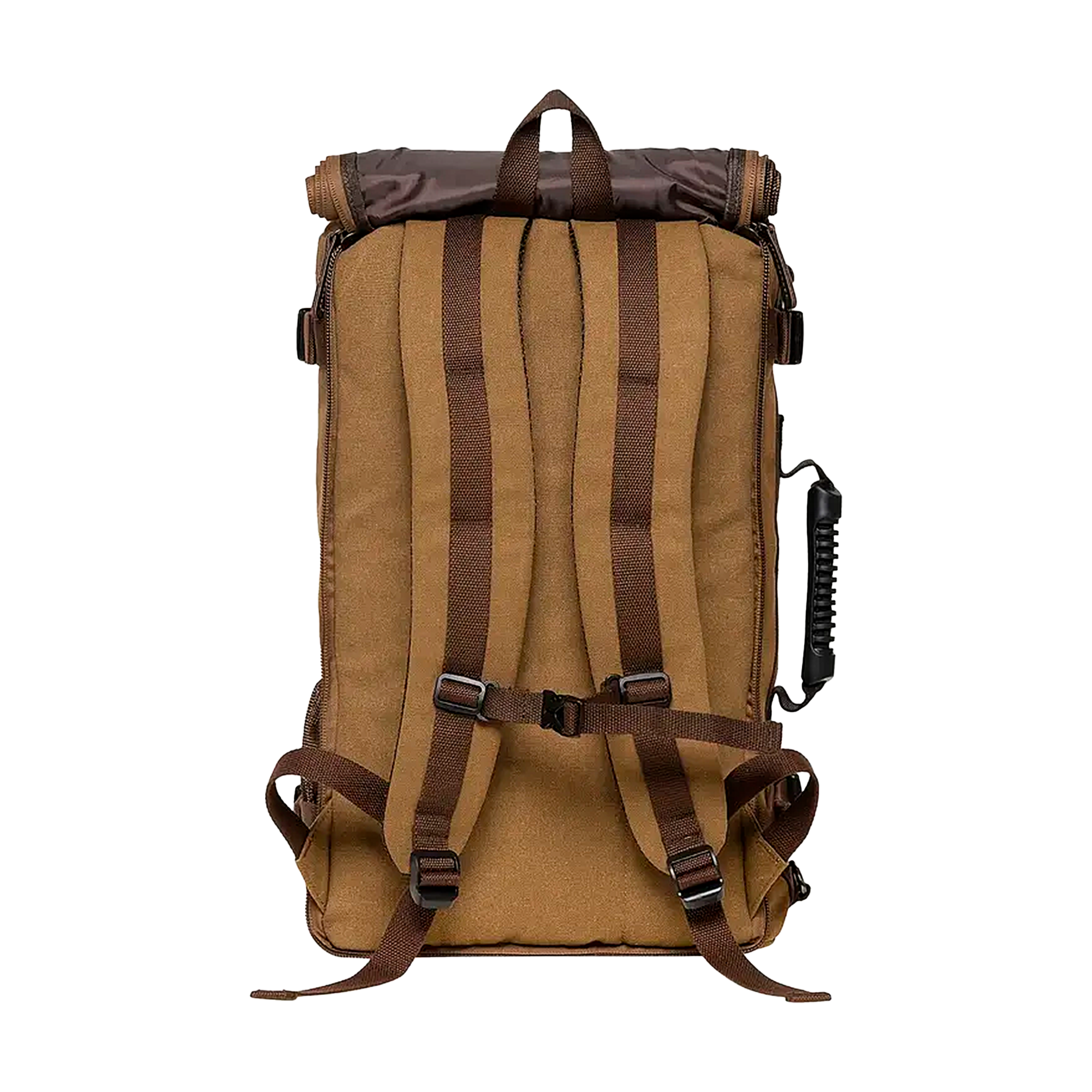 Mochila Executiva Masculina Adventure Soul Couro - Tela Tecnológica de Alta Qualidade, Multiuso, Alças Ergonômicas, Interior Organizador Amplo, Fechamento Roll-Top Ajustável