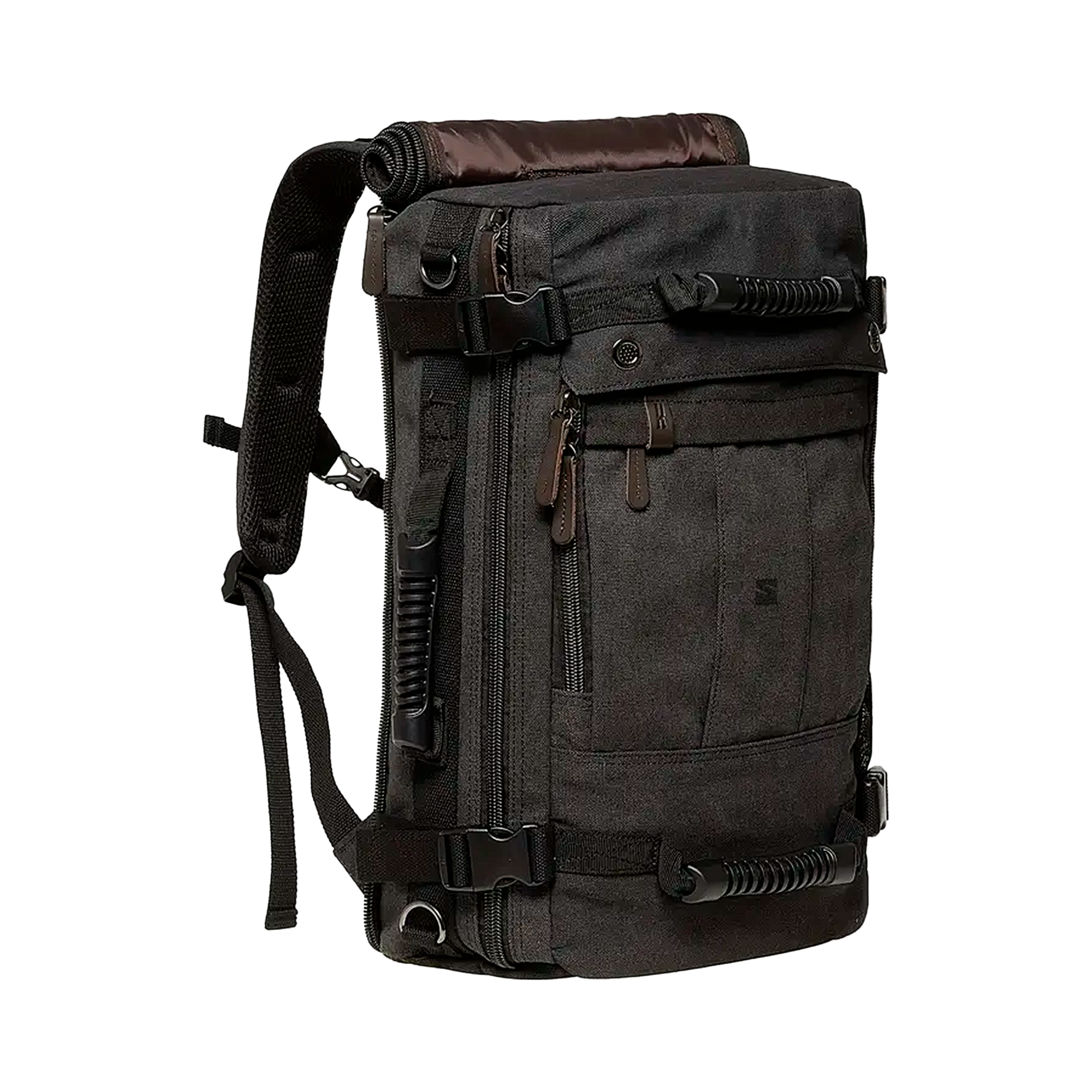 Mochila Executiva Masculina Adventure Soul Couro - Tela Tecnológica de Alta Qualidade, Multiuso, Alças Ergonômicas, Interior Organizador Amplo, Fechamento Roll-Top Ajustável