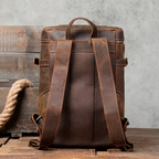 Mochila Executiva Masculina Nomad Soul Couro - Couro Genuíno, Construção Vintage Exclusiva, Alças Ergonômicas, Design Rústico, Vintage Autêntico