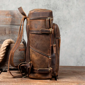 Mochila Executiva Masculina Nomad Soul Couro - Couro Genuíno, Vintage Autêntico, Design Rústico