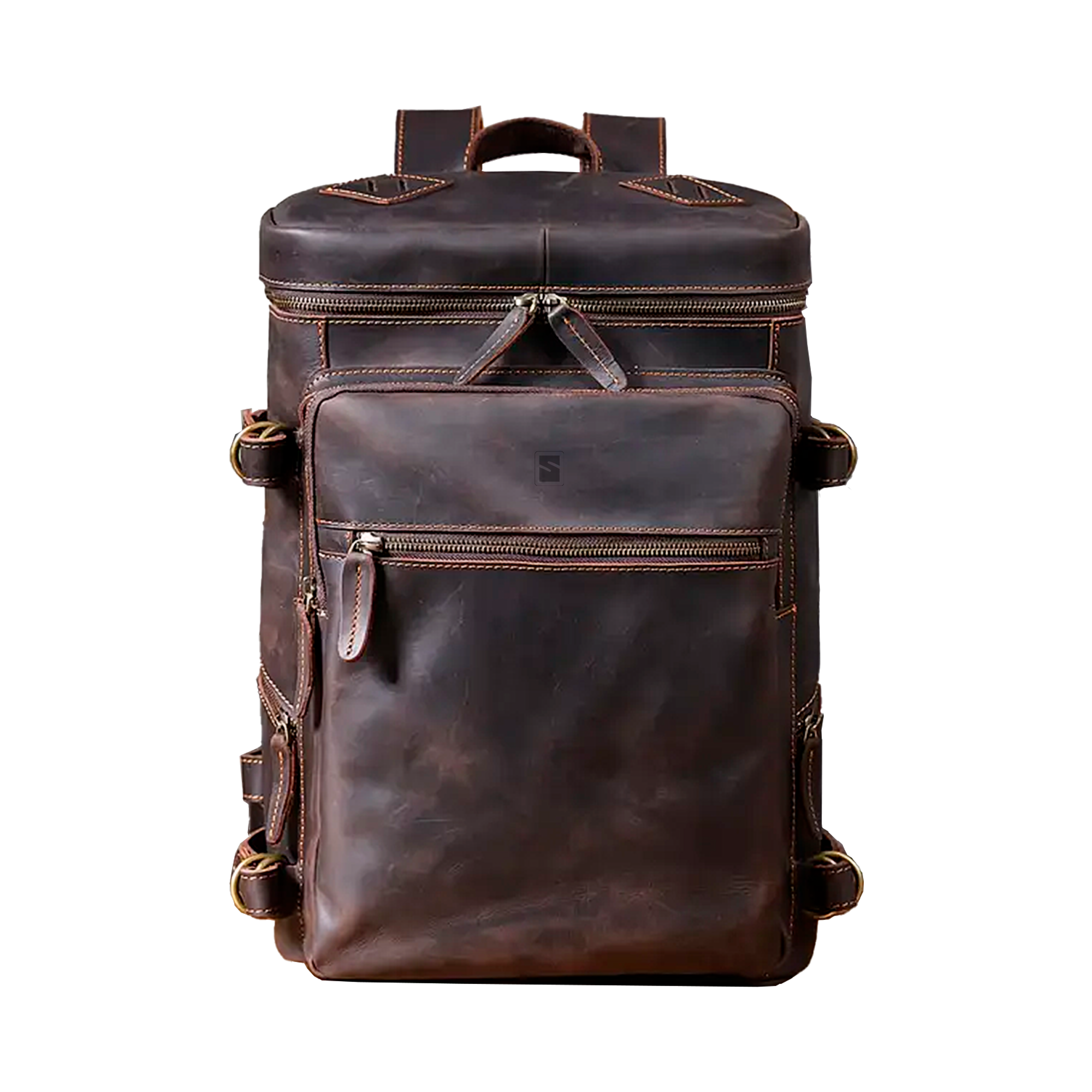 Mochila Executiva Masculina Nomad Soul Couro - Couro Genuíno, Construção Vintage Exclusiva, Alças Ergonômicas, Design Rústico, Vintage Autêntico