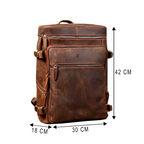 Mochila Executiva Masculina Nomad Soul Couro - Couro Genuíno, Construção Vintage Exclusiva, Alças Ergonômicas, Design Rústico, Vintage Autêntico