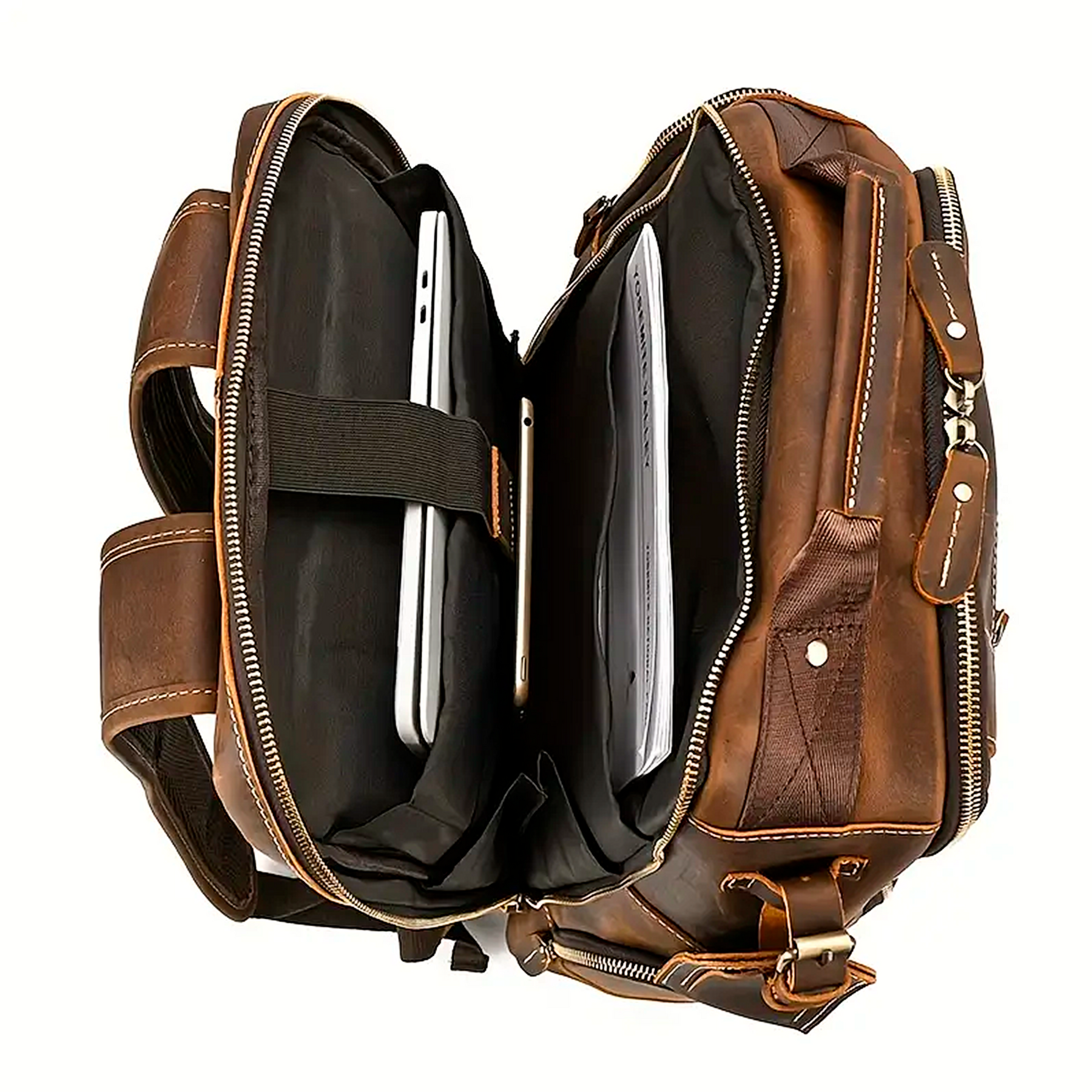 Mochila Executiva Rider Craft Soul Couro - Couro Genuíno, Unissex, Origem da Excelência