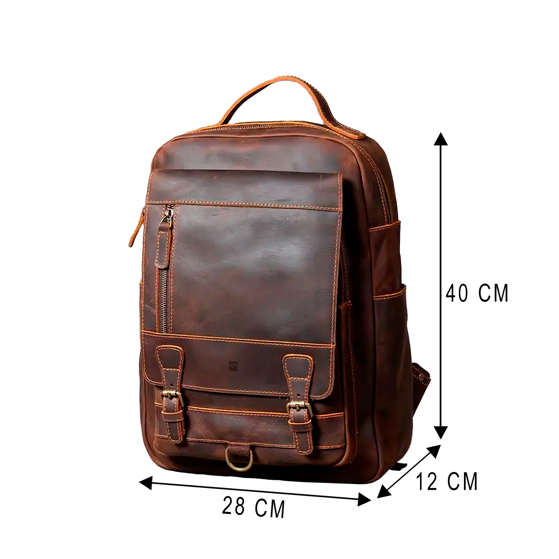 Mochila Executiva Refined Soul Couro - Couro Genuíno, Unissex, Design Polido Contemporâneo, Elegância Corporativa