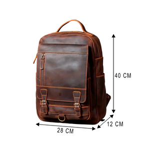 Mochila Executiva Refined Soul Couro - Couro Genuíno, Unissex, Design Polido Contemporâneo, Elegância Corporativa