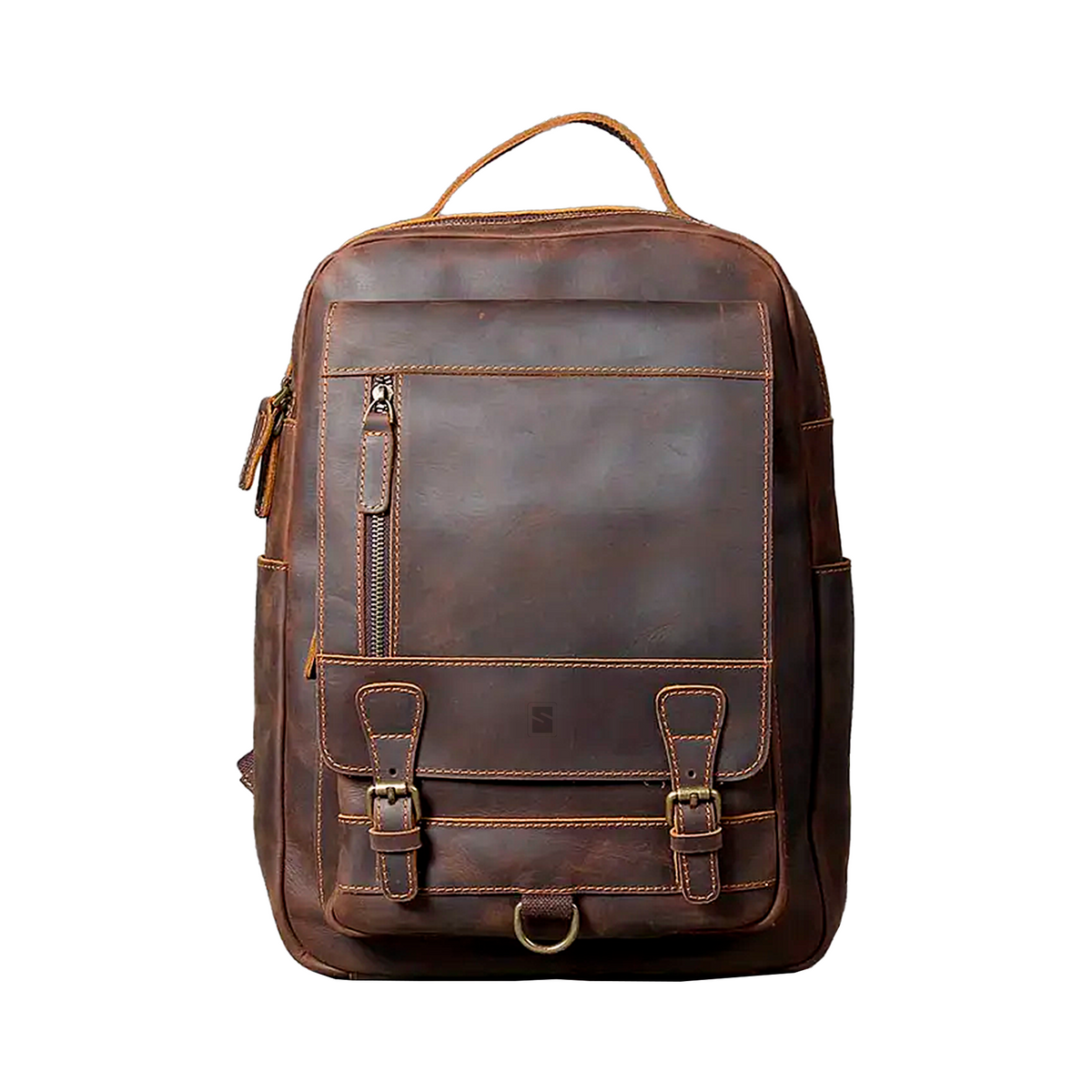 Mochila Executiva Refined Soul Couro - Couro Genuíno, Unissex, Design Polido Contemporâneo, Elegância Corporativa