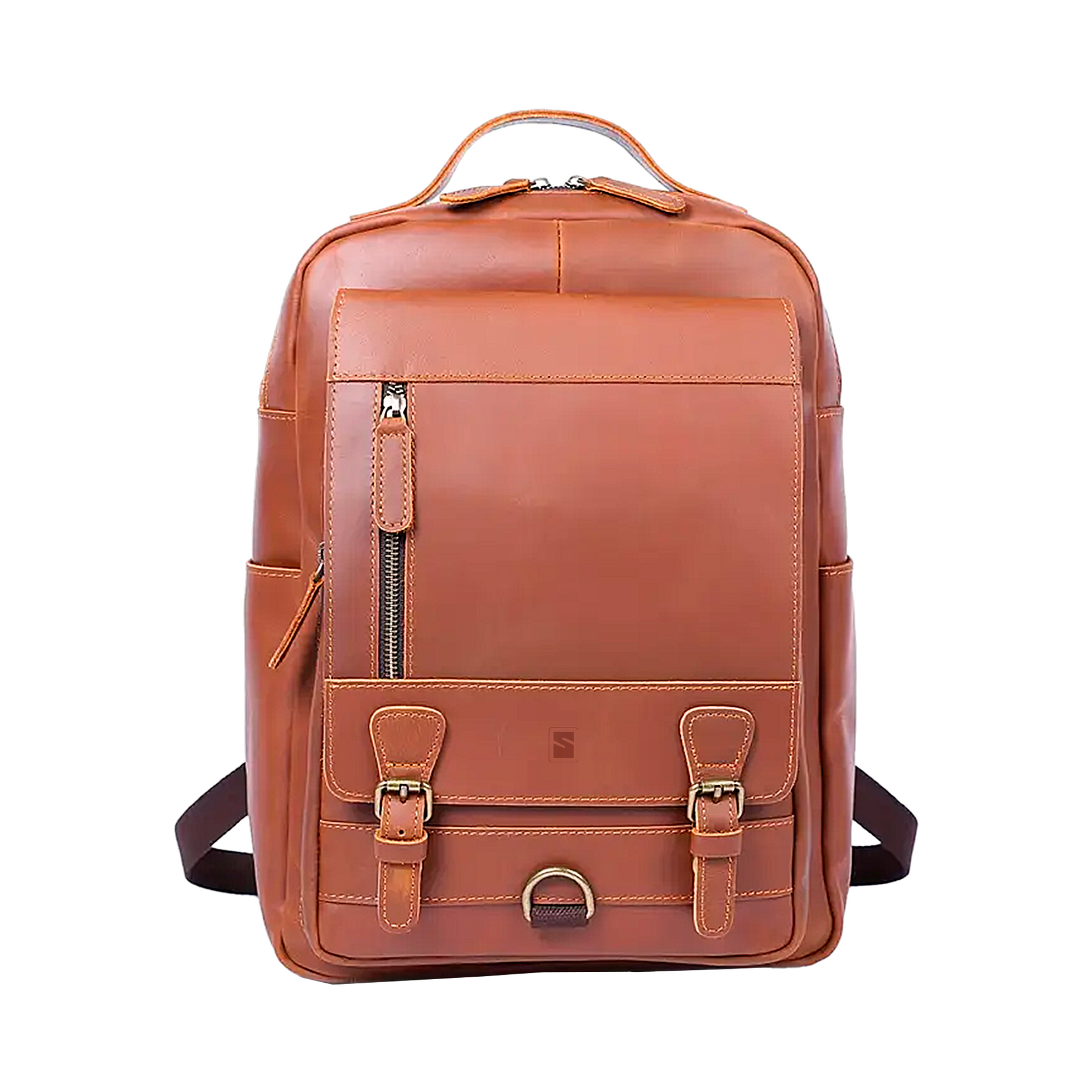 Mochila Executiva Refined Soul Couro - Couro Genuíno, Unissex, Design Polido Contemporâneo, Elegância Corporativa