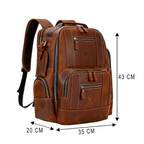 Mochila Executiva Rider Craft Soul Couro - Couro Genuíno, Unissex, Origem da Excelência, Aventura Sem Limites, Resistência Extrema, Técnico Resistente