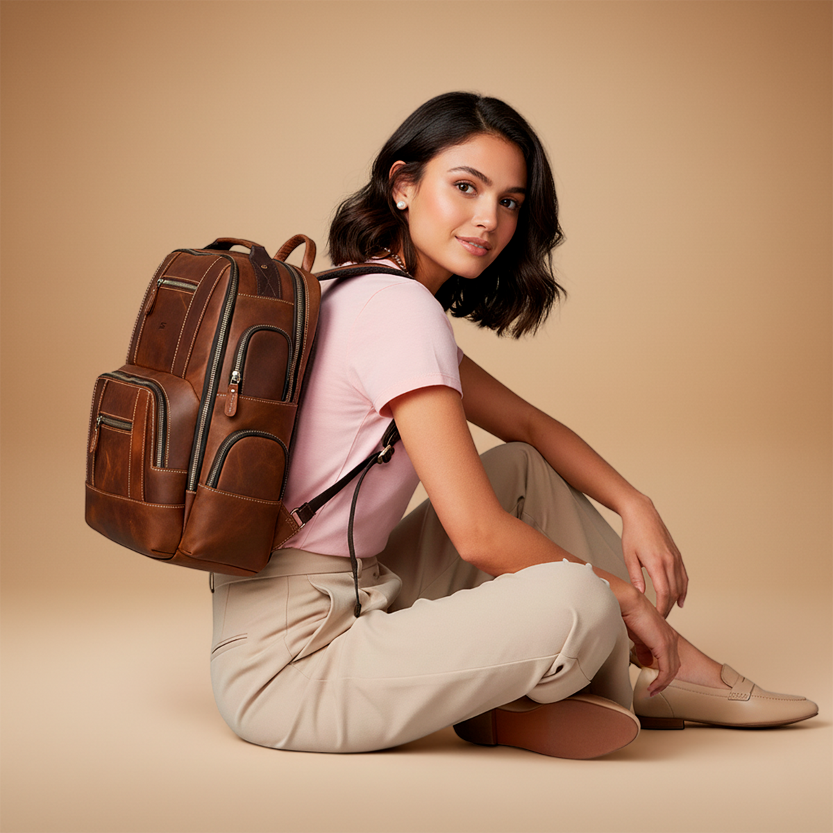 Mochila Executiva Rider Craft Soul Couro - Couro Genuíno, Unissex, Origem da Excelência