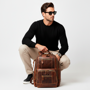 Mochila Executiva Rider Craft Soul Couro - Couro Genuíno, Unissex, Origem da Excelência