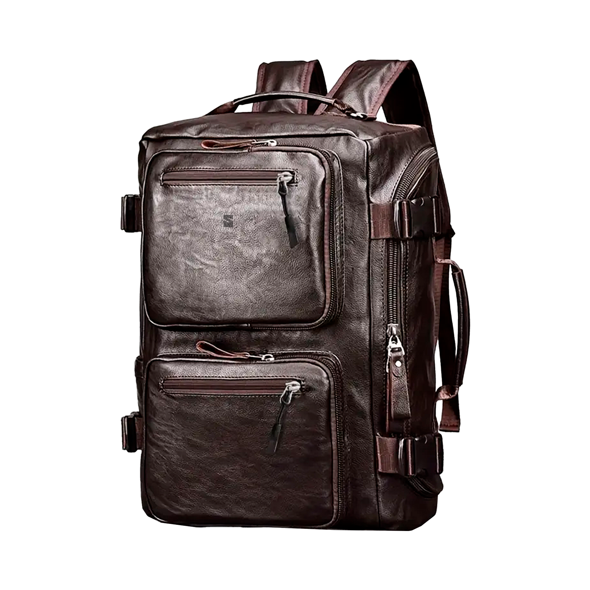 Mochila Executiva Masculina Street Style Soul Couro - Poliuretano Premium de Alto Padrão, Construção Minimalista Funcional, Praticidade Definitiva, Design Transformável Versátil