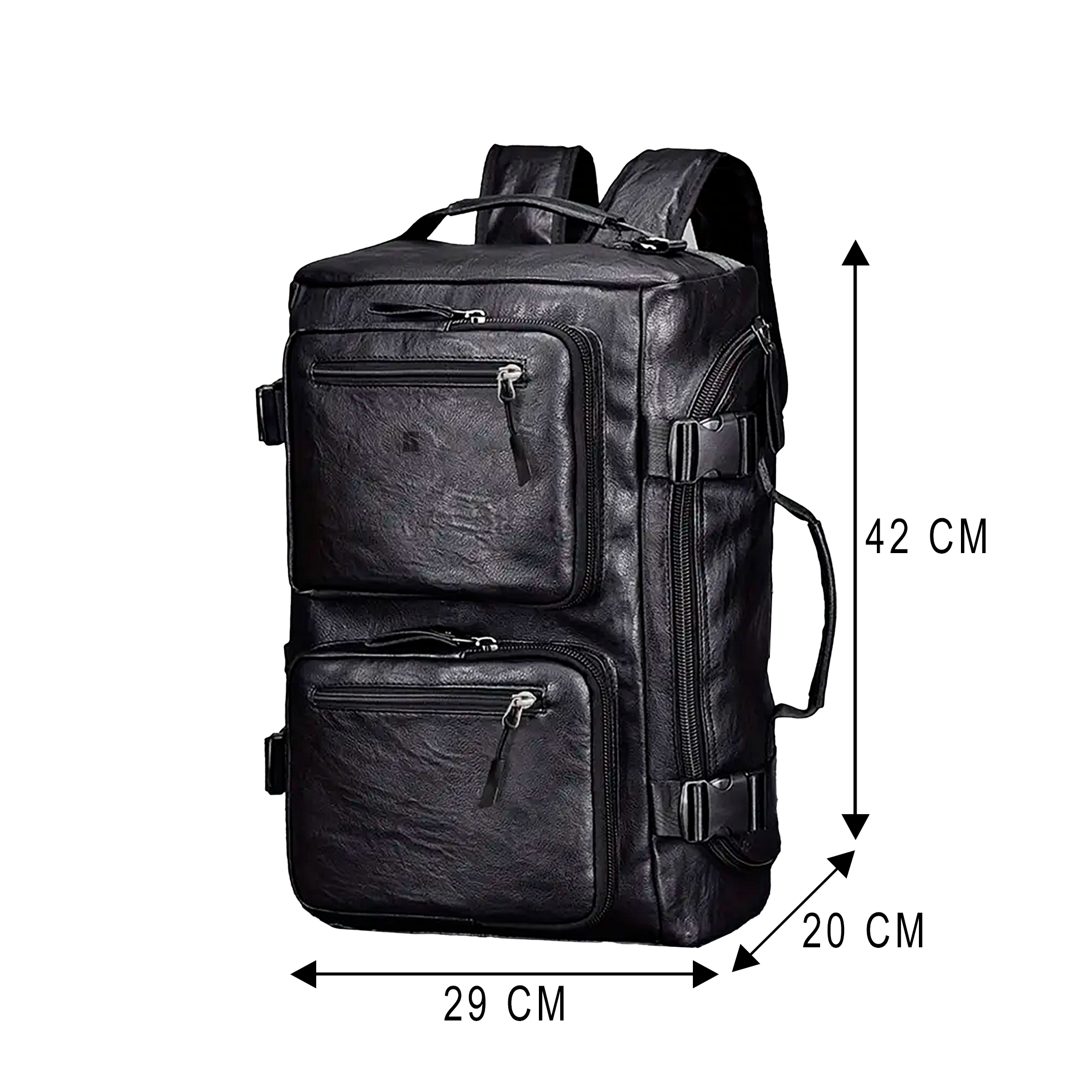Mochila Executiva Masculina Street Style Soul Couro - Poliuretano Premium de Alto Padrão, Construção Minimalista Funcional, Praticidade Definitiva, Design Transformável Versátil