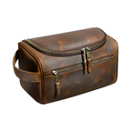 Nécessaire Lifestyle Masculina Hub Essential Soul Couro - Couro Genuíno, Zíperes Duplos e Abertura Ampla, Resistente à água, Organização Interna, Interior Forrado e Durabilidade
