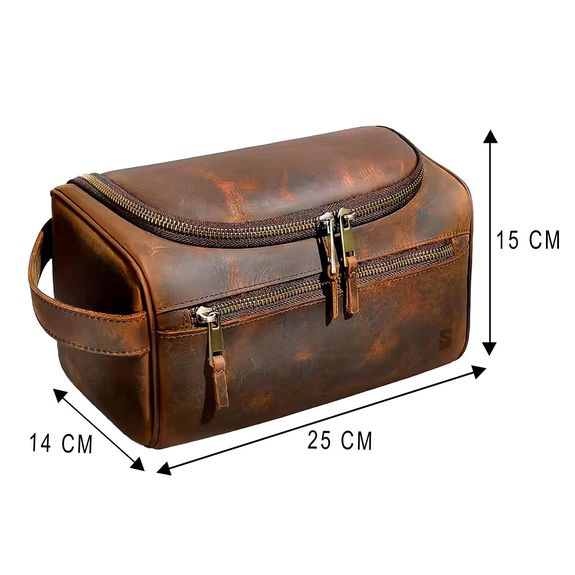 Nécessaire Lifestyle Masculina Hub Essential Soul Couro - Couro Genuíno, Zíperes Duplos e Abertura Ampla, Resistente à água, Organização Interna, Interior Forrado e Durabilidade